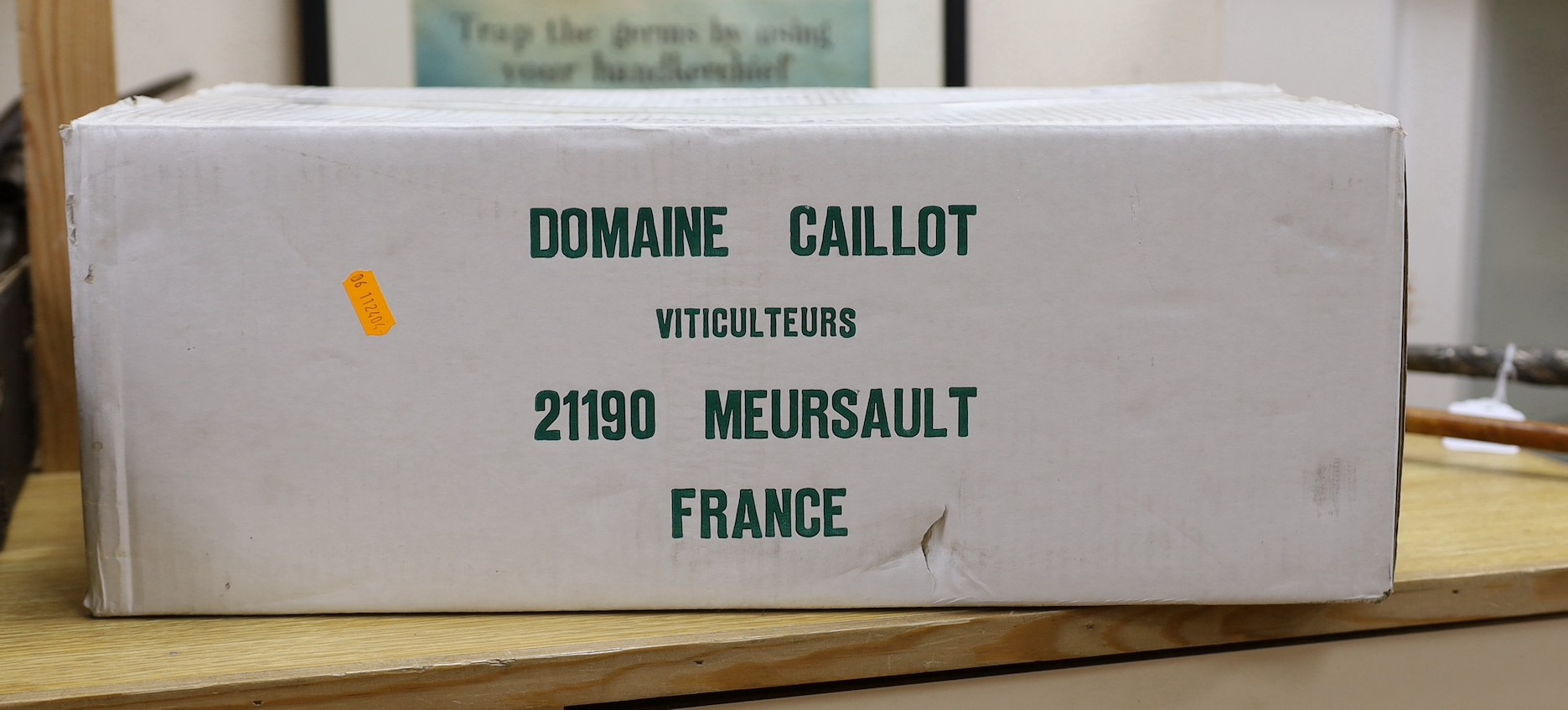 Twelve bottles of Domaine Caillot, 2001, Beaune Avaux Premier Cru, boxed